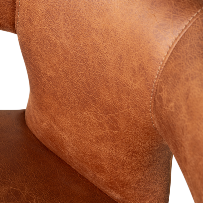 Woood Permit eetkamerstoel leerlook cognac