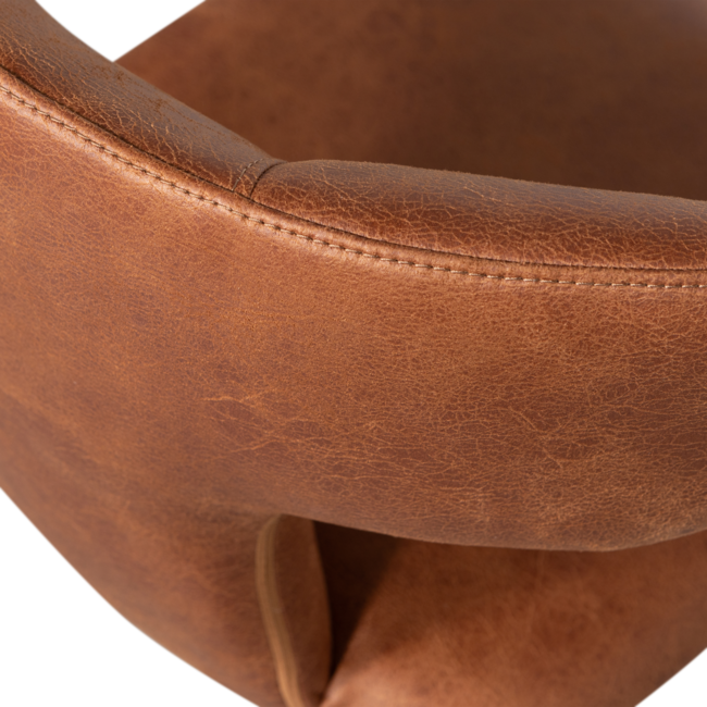 Woood Permit eetkamerstoel leerlook cognac