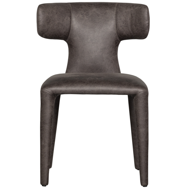 Woood Permit eetkamerstoel leerlook zwart/grijs