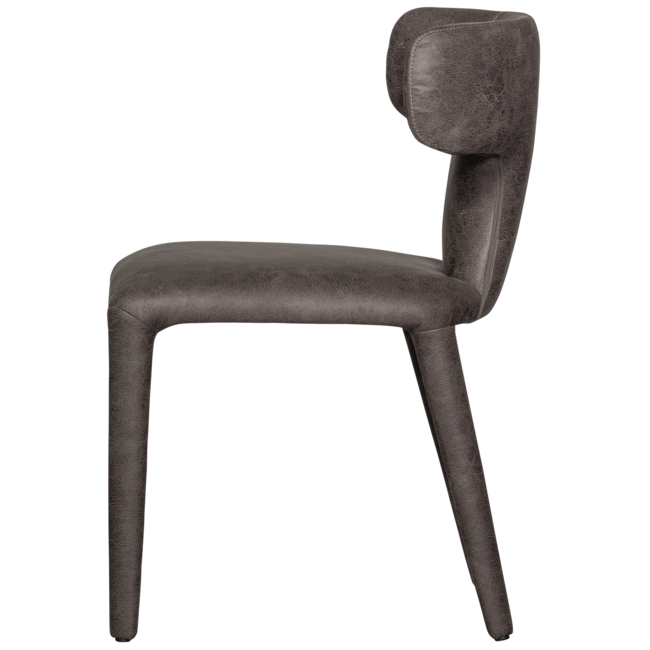 Woood Permit eetkamerstoel leerlook zwart/grijs