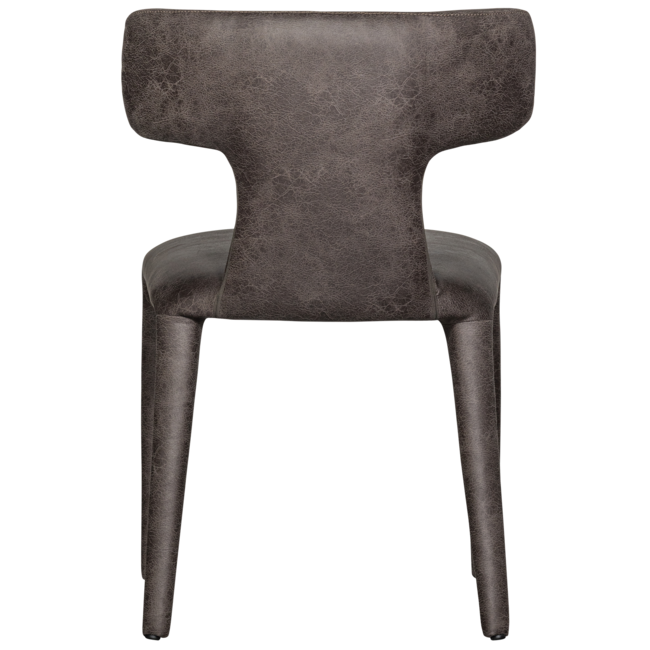 Woood Permit eetkamerstoel leerlook zwart/grijs