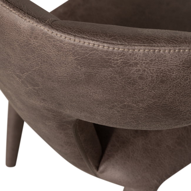 Woood Permit eetkamerstoel leerlook zwart/grijs