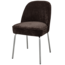 Woood Vogue eetkamerstoel 3d chenille donkerbruin chrome poot