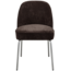 BePureHome Vogue eetkamerstoel 3d chenille donkerbruin chrome poot