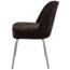 Woood Vogue eetkamerstoel 3d chenille donkerbruin chrome poot