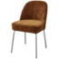 BePureHome Vogue eetkamerstoel 3d chenille middenbruin chrome poot