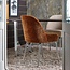 BePureHome Vogue eetkamerstoel 3d chenille middenbruin chrome poot