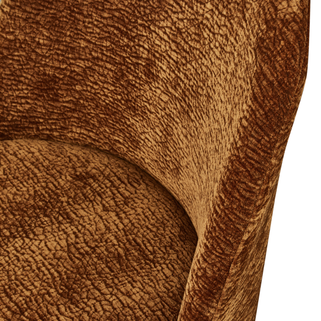 Woood Vogue eetkamerstoel 3d chenille middenbruin chrome poot