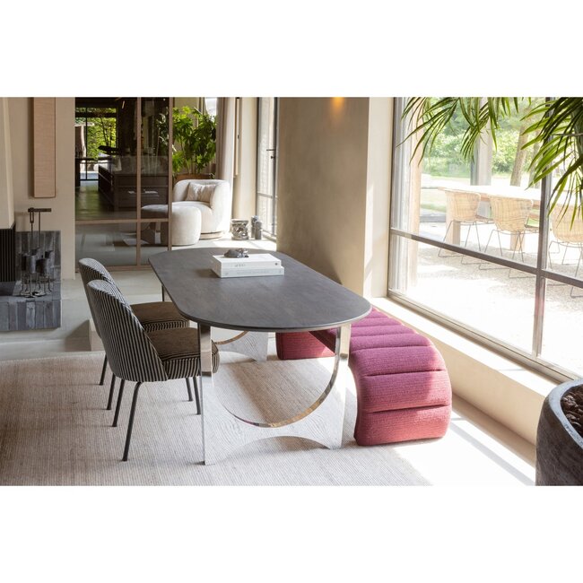 Woood Vogue eetkamerstoel streep zwart/grijs