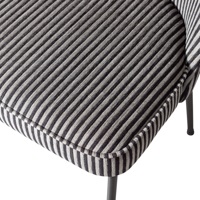 Woood Vogue eetkamerstoel streep zwart/grijs