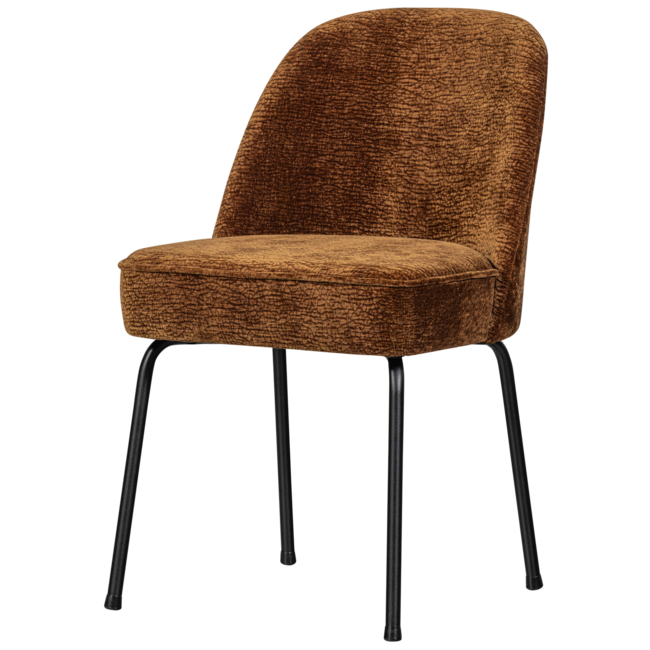Woood Vogue eetkamerstoel 3d chenille middenbruin