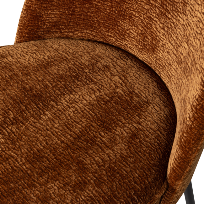 Woood Vogue eetkamerstoel 3d chenille middenbruin