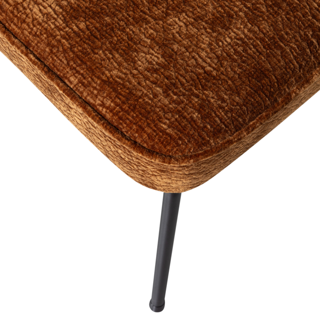 Woood Vogue eetkamerstoel 3d chenille middenbruin