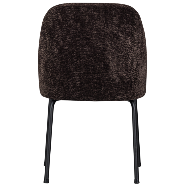Woood Vogue eetkamerstoel 3d chenille donkerbruin