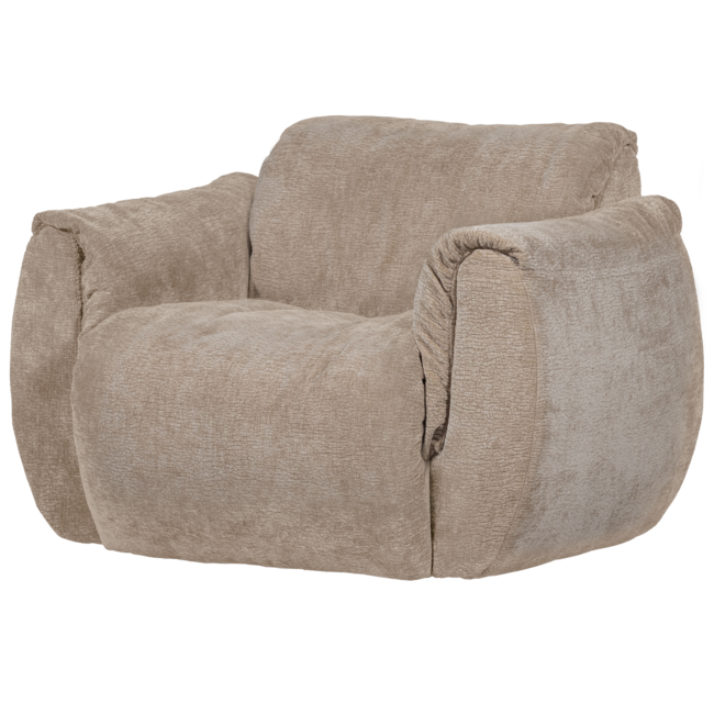 Woood Baggy draaifauteuil 3d chenille zand