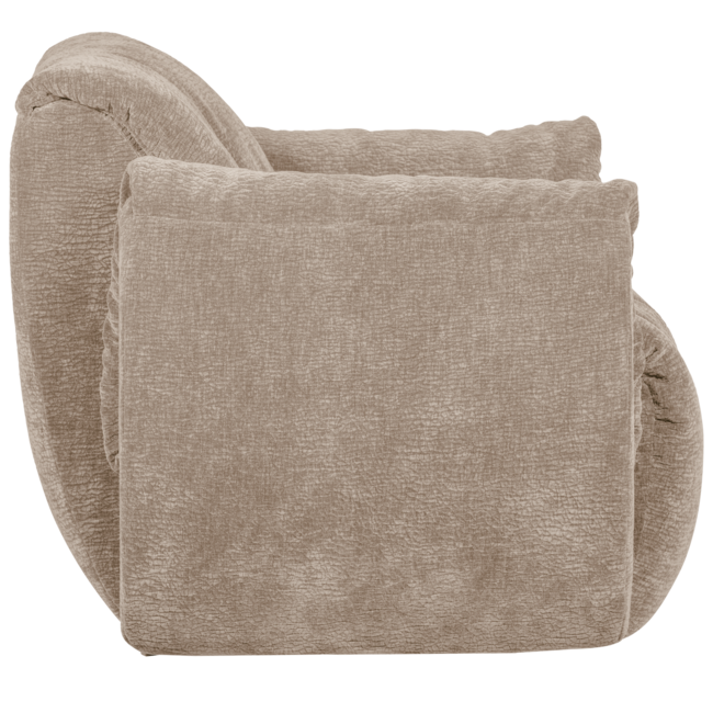 Woood Baggy draaifauteuil 3d chenille zand