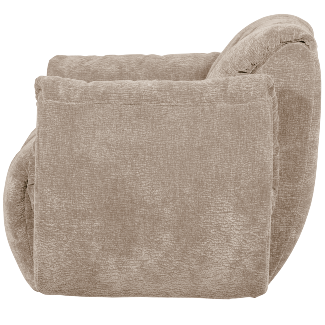Woood Baggy draaifauteuil 3d chenille zand