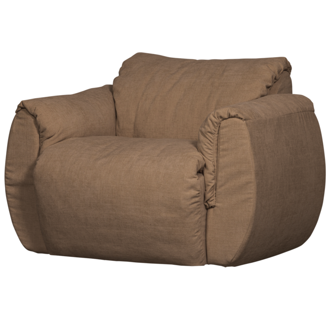 Woood Baggy draaifauteuil geweven chenille bruin