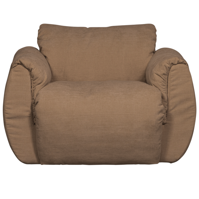 Woood Baggy draaifauteuil geweven chenille bruin