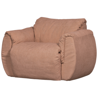 Woood Baggy draaifauteuil geweven chenille oudroze