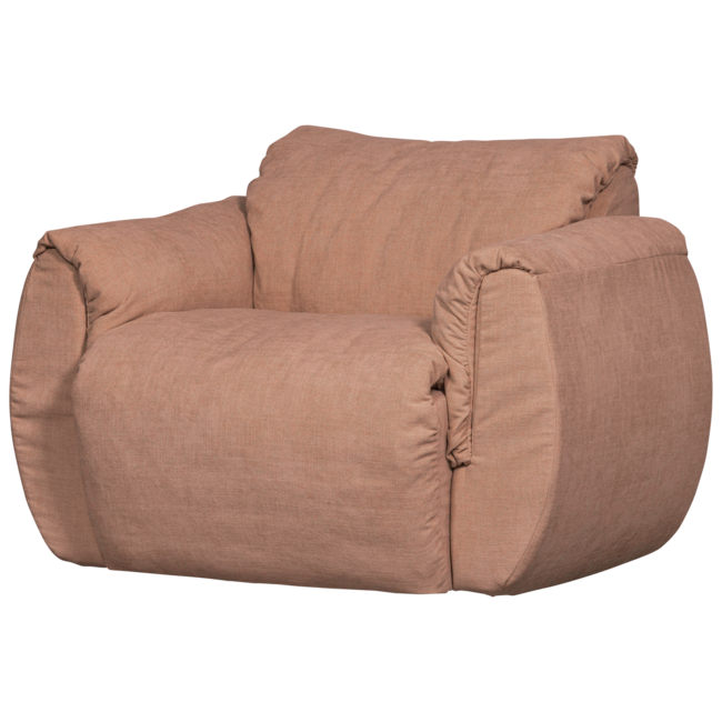 Woood Baggy draaifauteuil geweven chenille oudroze