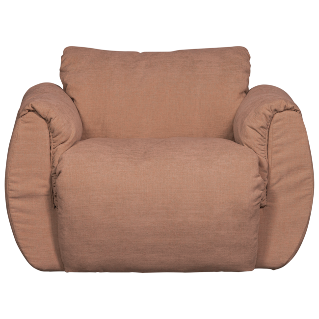 Woood Baggy draaifauteuil geweven chenille oudroze