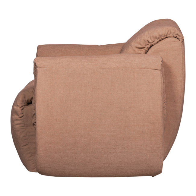 Woood Baggy draaifauteuil geweven chenille oudroze