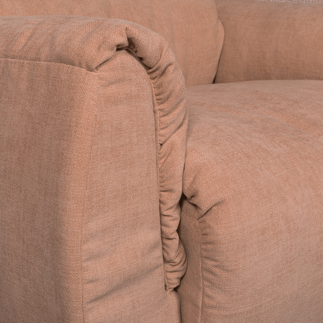 Woood Baggy draaifauteuil geweven chenille oudroze