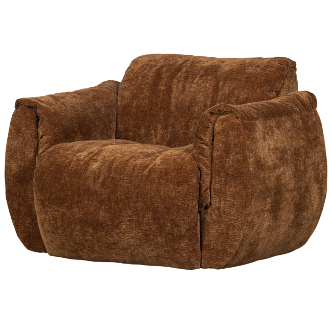 Woood Baggy draaifauteuil 3d chenille middenbruin