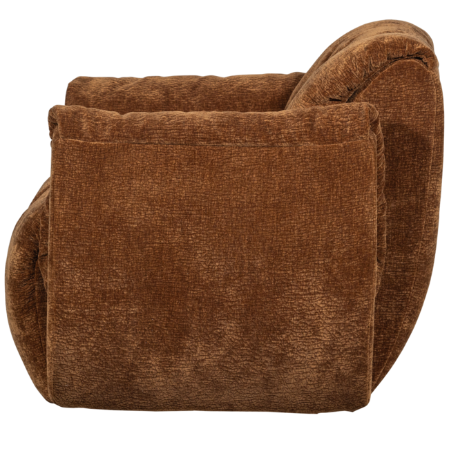 Woood Baggy draaifauteuil 3d chenille middenbruin