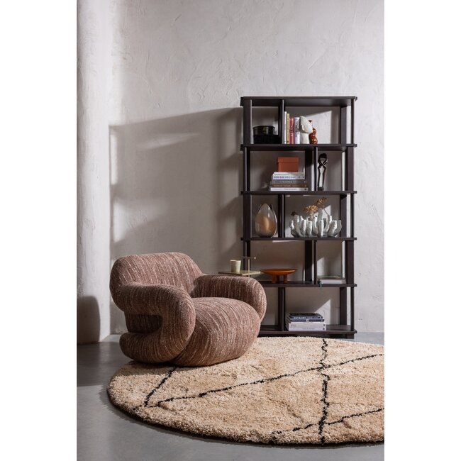 Woood Folke fauteuil chenille oudroze melange