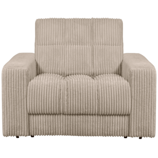 Woood Second date fauteuil grove ribstof travertin