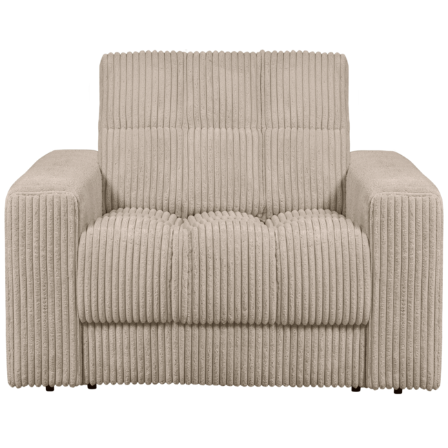 Woood Second date fauteuil grove ribstof travertin