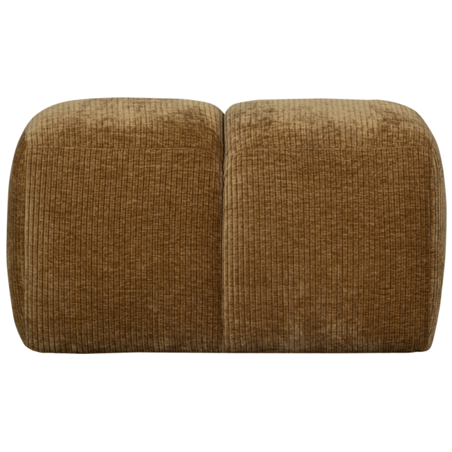 Woood Mojo poef 45x84x64cm geweven ribstof honinggeel