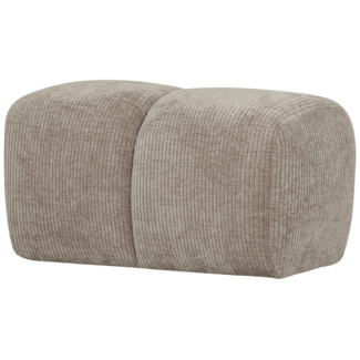 Woood Mojo poef 45x84x64cm geweven ribstof donkerzand