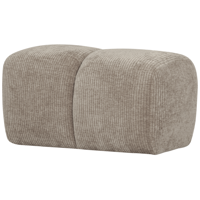 Woood Mojo poef 45x84x64cm geweven ribstof donkerzand