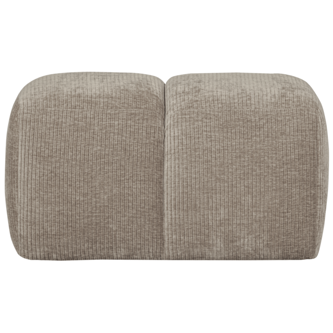 Woood Mojo poef 45x84x64cm geweven ribstof donkerzand