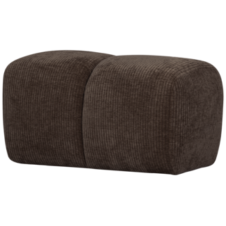 Woood Mojo poef 45x84x64cm geweven ribstof bruin