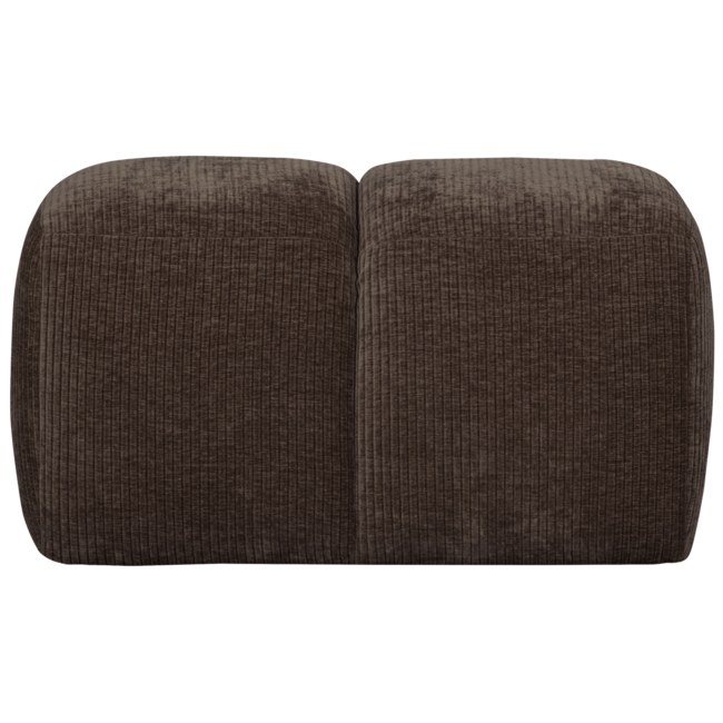 Woood Mojo poef 45x84x64cm geweven ribstof bruin