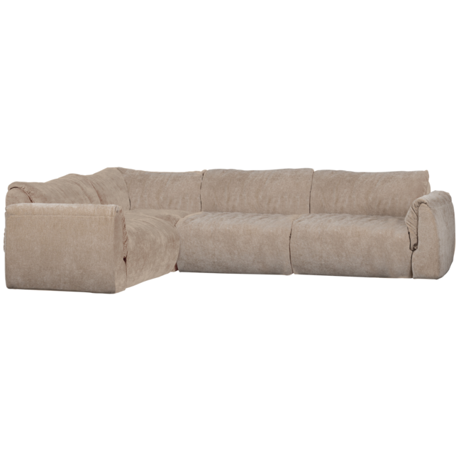 Woood Baggy hoekbank links 3d chenille zand
