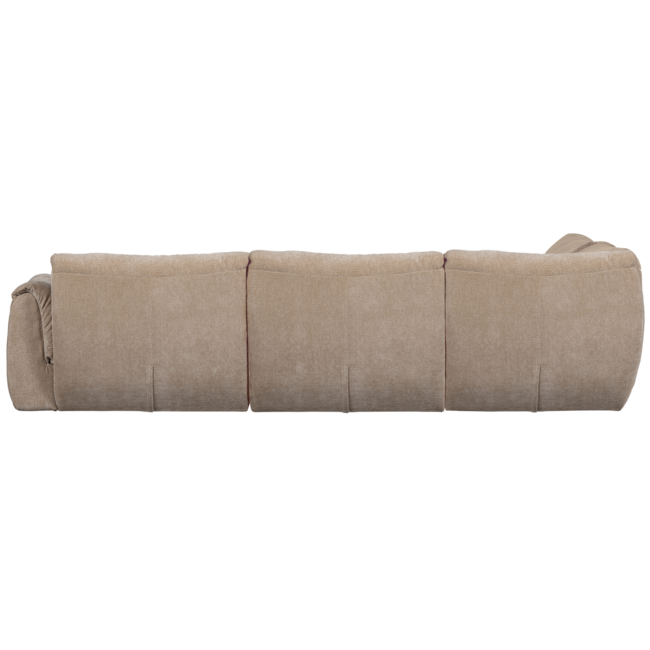 Woood Baggy hoekbank links 3d chenille zand