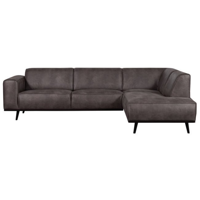 Woood Statement hoekbank rechts lederlook donkergrijs