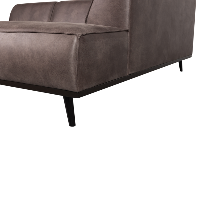 Woood Statement hoekbank rechts lederlook donkergrijs