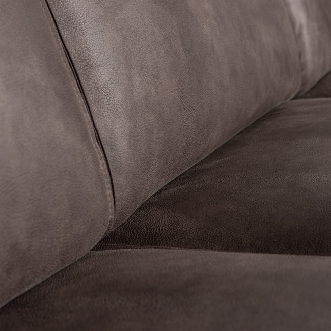 Woood Statement hoekbank rechts lederlook donkergrijs