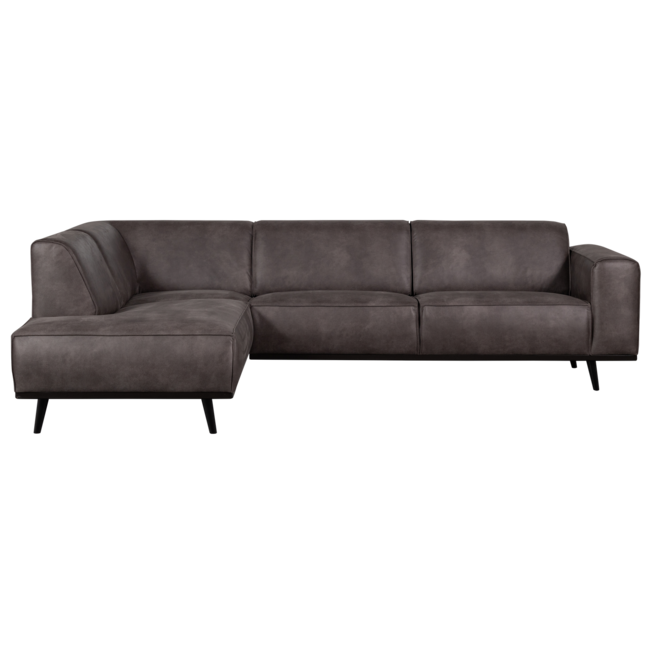 Woood Statement hoekbank links lederlook donkergrijs
