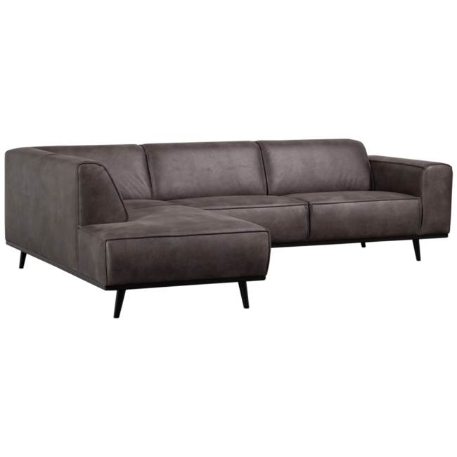 Woood Statement hoekbank links lederlook donkergrijs
