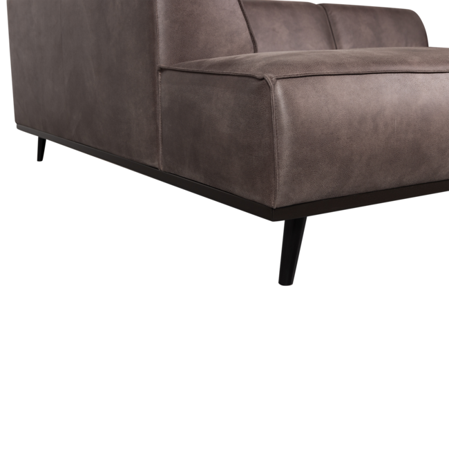 Woood Statement hoekbank links lederlook donkergrijs