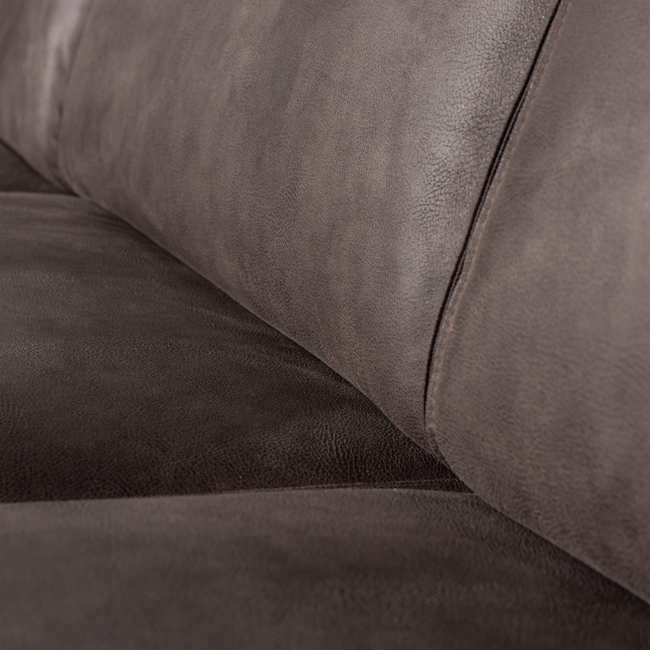 Woood Statement hoekbank links lederlook donkergrijs