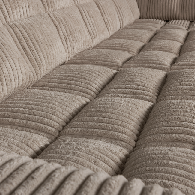 Woood Second date hoekbank rechts grove ribstof mud