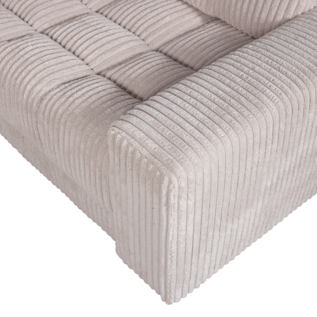 Woood Second date hoekbank rechts grove ribstof naturel